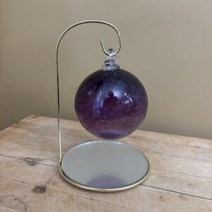 Prairie Fire Glass Studio Purple Hand  Blown Glass/Fused‎ Glass Ornament Holiday